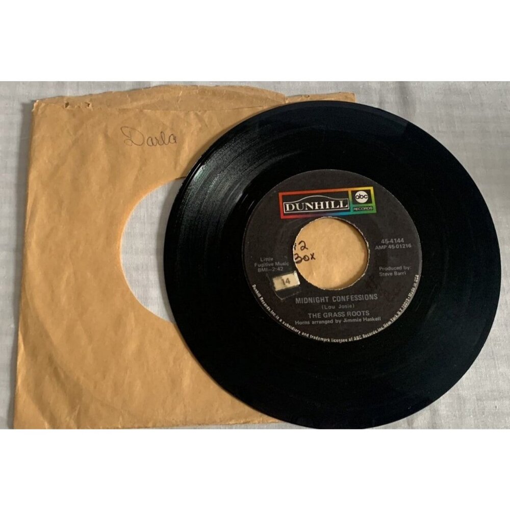 The Grass Roots - Midnight Confessions & Who Will You Be Tomorrow 45 record